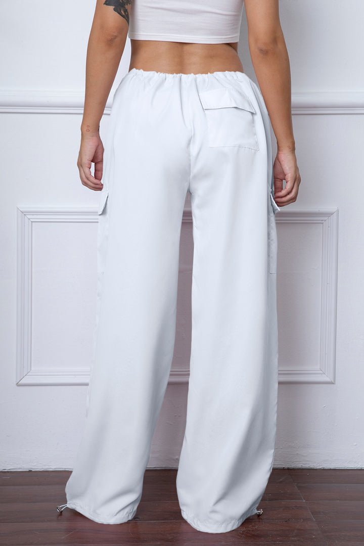 Drawstring Waist Pants with Pockets